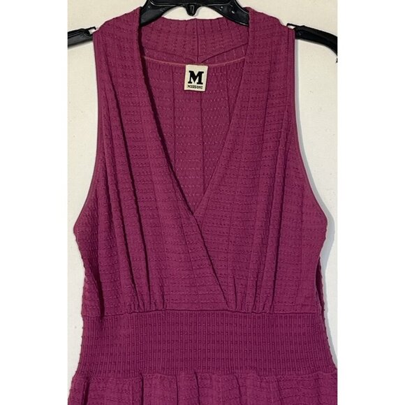 M MISSONI Magenta Purple V-Neck Sleeveless Knit Dress - Picture 9 of 11